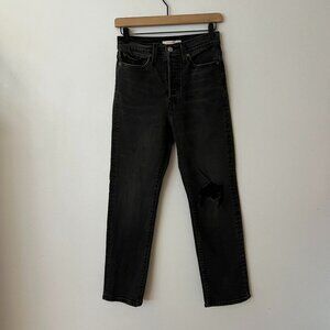 Levi's Wedgie Straight Leg Jeans Black Women's Size 27